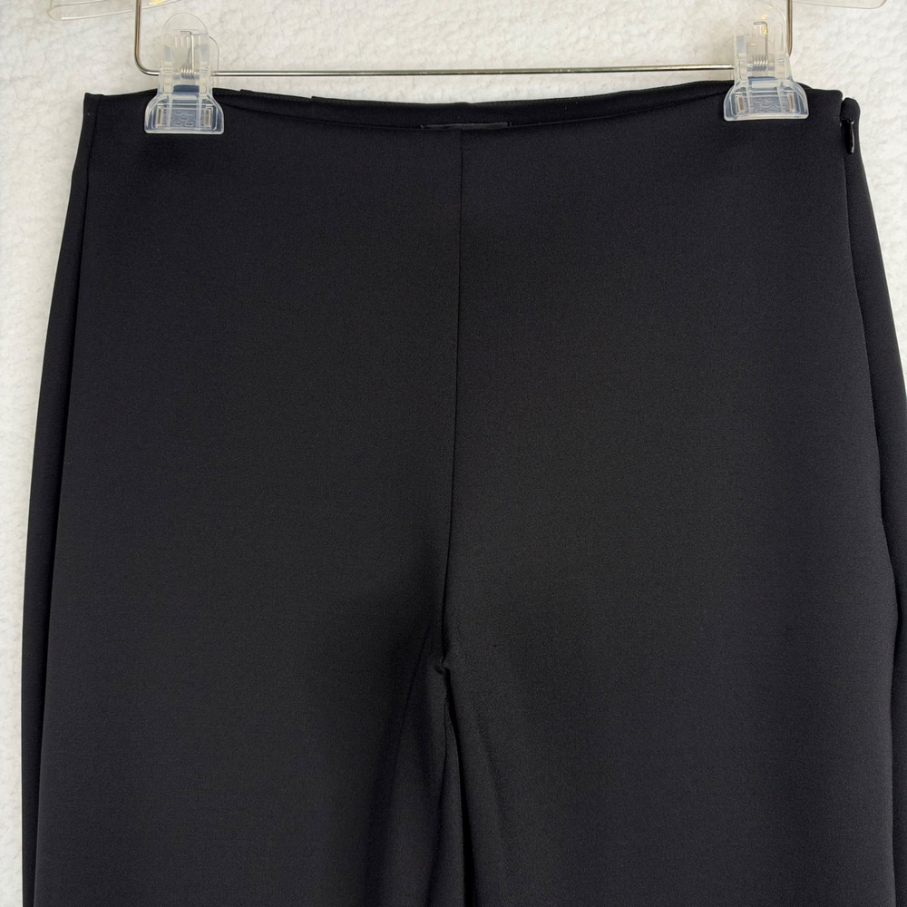 White House Black Market Womens Black Ankle Pants Scalloped Laser Cut Hem Size 8
